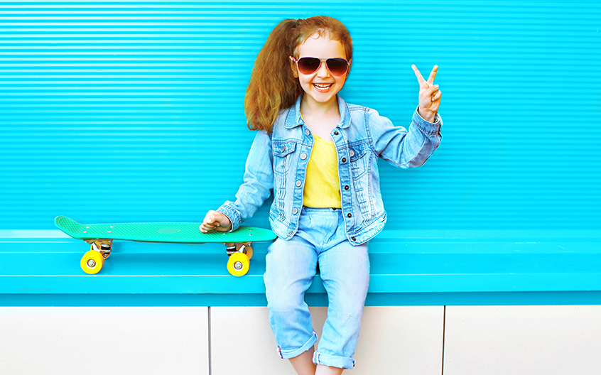 A cool girl smiling.