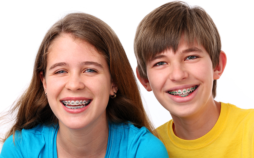 Teenagers with braces.